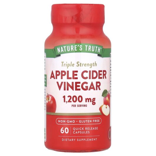 Основное фото товара Triple Strength Apple Cider Vinegar 600 mg Основное фото товара Nature's Truth, Яблочный уксус, Apple Cider Vinegar 600 mg,