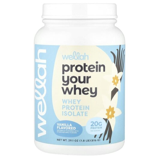 Основне фото товару Protein Your Whey Whey Protein Isolate Vanilla Основне фото товару Wellah, Protein Your Whey Whey Protein Isolate Vanilla, Протеїн,