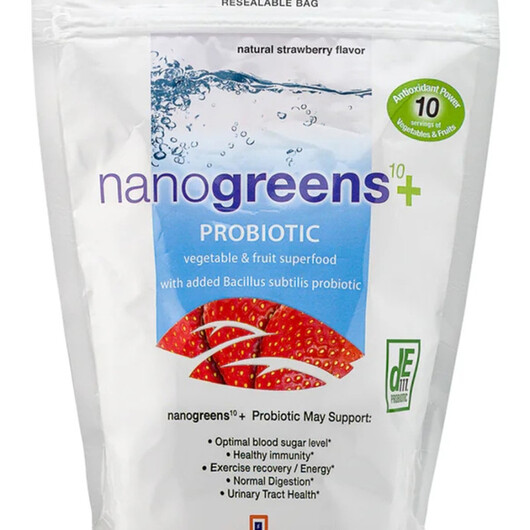 Основное фото товара NanoGreens+ Probiotic Strawberry Flavor Основное фото товара Пробиотики, NanoGreens+ Probiotic Strawberry Flavor, 301 г