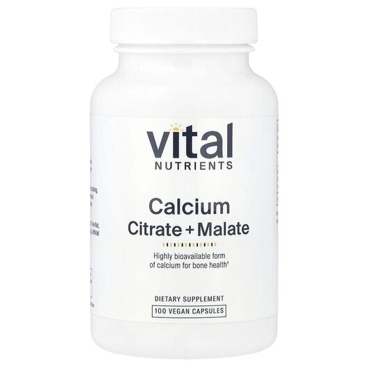 Основне фото товару Vital Nutrients, Calcium Citrate/Malate, Кальцій, 100 капсул