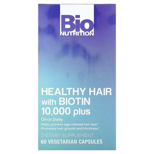 Основное фото товара Healthy Hair with Biotin 10000 Plus Основное фото товара Витамины для волос, Healthy Hair with Biotin 10000 Plus, 60 капсу