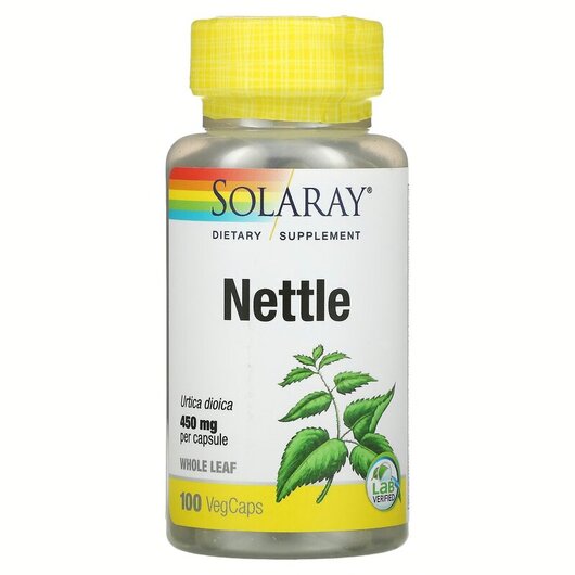 Основное фото товара Nettle 450 mg Основное фото товара Solaray, Крапива 450 мг, Nettle 450 mg, 100 капсул