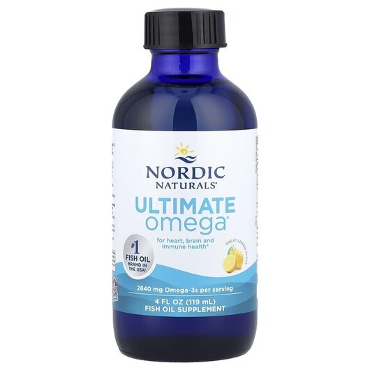 Основне фото товару Ultimate Omega 2840 mg Lemon Основне фото товару Nordic Naturals, Ultimate Omega 2840 mg, Омега 3, 119 мл