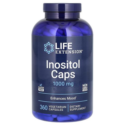 Основне фото товару Inositol Caps 1000 mg Основне фото товару Life Extension, Inositol Caps 1000 mg, Інозітол 1000 мг, 360 капс
