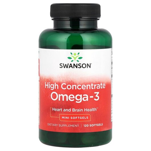 Основное фото товара Swanson, Рыбий жир Омега-3, High Concentrate Omega-3, 120 капсул