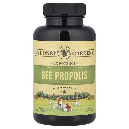 Основное фото товара Honey Gardens, Прополис, Bee Propolis 2X Potency, 120 капсул