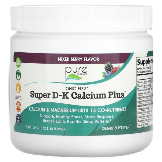 Основное фото товара Ionic-Fizz Super D-K Calcium Plus Mixed Berry Основное фото товара Кальций, Ionic-Fizz Super D-K Calcium Plus Mixed Berry, 210 г