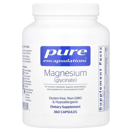 Основное фото товара Pure Encapsulations, Магний Глицинат, Magnesium Glycinate, 360 ка