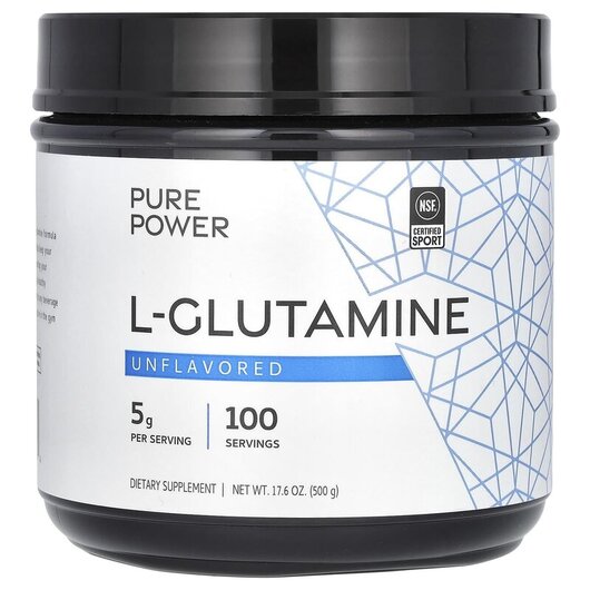 Основне фото товару Pure Power L-Glutamine Unflavored Основне фото товару Dr. Mercola, Pure Power L-Glutamine Unflavored, L-Глутамін, 500 г