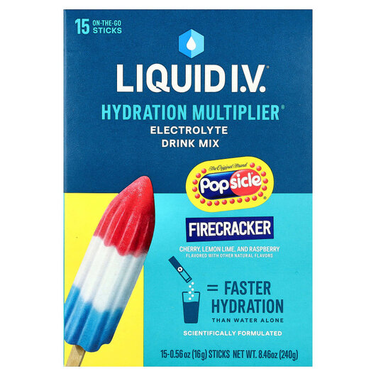 Основне фото товару Hydration Multiplier Electrolyte Drink Mix Popsicle Firecracker Основне фото товару Hydration Multiplier Electrolyte Drink Mix Popsicle, Електроліти,
