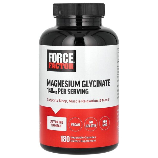 Основне фото товару Force Factor, Magnesium Glycinate 140 mg, Гліцинат магнію, 180 ка