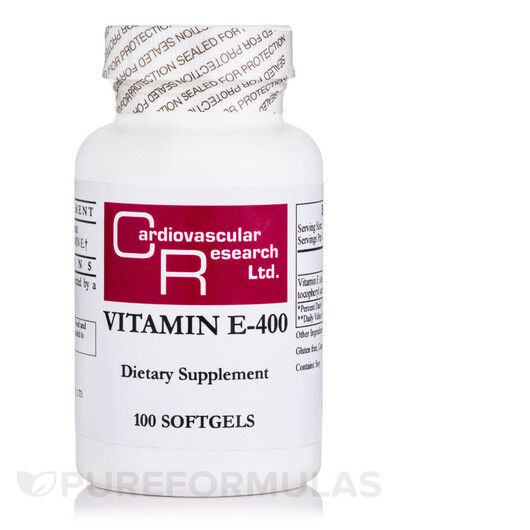 Основне фото товару Ecological Formulas, Vitamin E-400, Вітамін E Токофероли, 100 кап