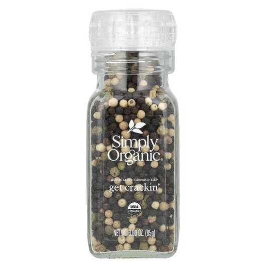 Основне фото товару Get Crackin Peppercorn Mix Основне фото товару Simply Organic, Get Crackin Peppercorn Mix, Спеції, 85 г