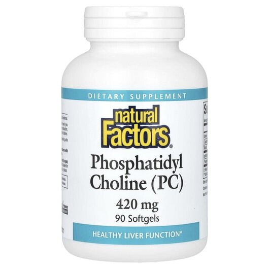 Основне фото товару Phosphatidyl Choline PC, Фосфатидил Холін PC 420 мг, 90 капсул