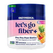 Let's Go Fiber+ Tropical Flavor Клетчатка Enzymedica 261 г