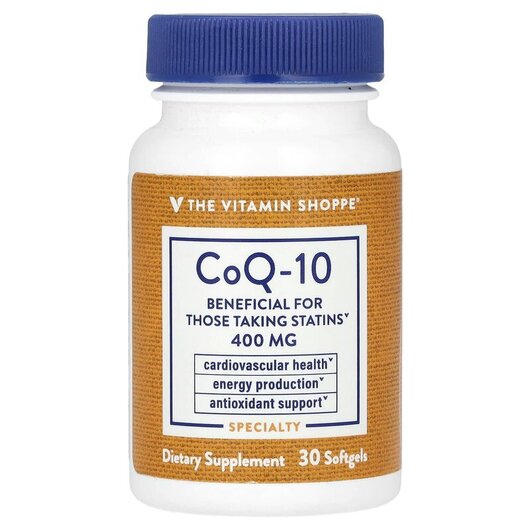 Основное фото товара CoQ-10 400 mg Основное фото товара TheVitaminShoppe, Коэнзим CoQ10, CoQ-10 400 mg, 30 капсул