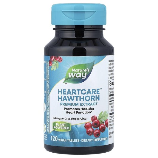 Основне фото товару HeartCare Standardized Hawthorn Основне фото товару Nature's Way, HeartCare, Глід Стандартизований, 120 таблеток