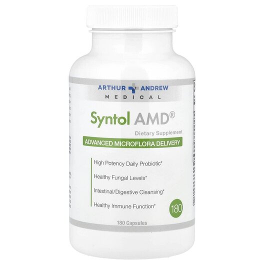 Основное фото товара Syntol AMD Advanced Microflora Delivery 500 mg Основное фото товара Arthur Andrew Medical, Поддержка Кандиды, Syntol AMD, 180 капсул