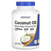Extra Virgin Coconut Oil 1000 mg Кокосовое масло Nutricost