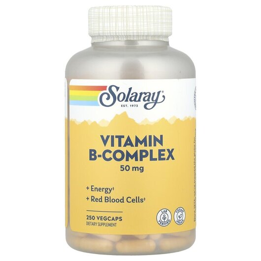 Основне фото товару Solaray, B-Complex 50, B-комплекс 50 мг, 250 капсул