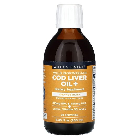 Основное фото товара Wild Norwegian Cod Liver Oil + Orange Bliss Основное фото товара Wild Norwegian Cod Liver Oil + Orange Bliss, Масло печени трески,