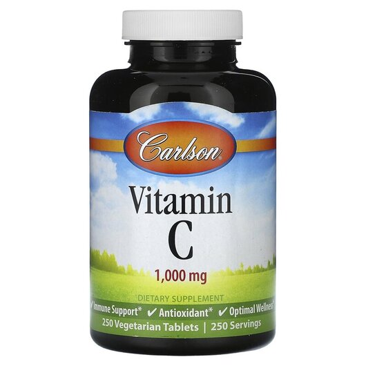 Основное фото товара Carlson, Витамин C, Vitamin C 1000 mg, 250 таблеток