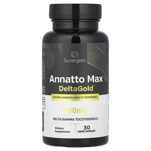 Основное фото товара Sunergetic, Токотриенолы, Annatto Max DeltaGold 300 mg, 30 капсул