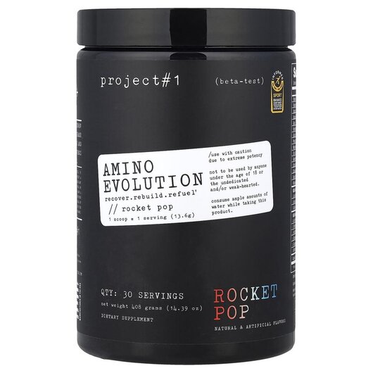 Основне фото товару Amino Evolution Rocket Pop Основне фото товару Project 1 Nutrition, Amino Evolution Rocket Pop, Амінокислоти, 40