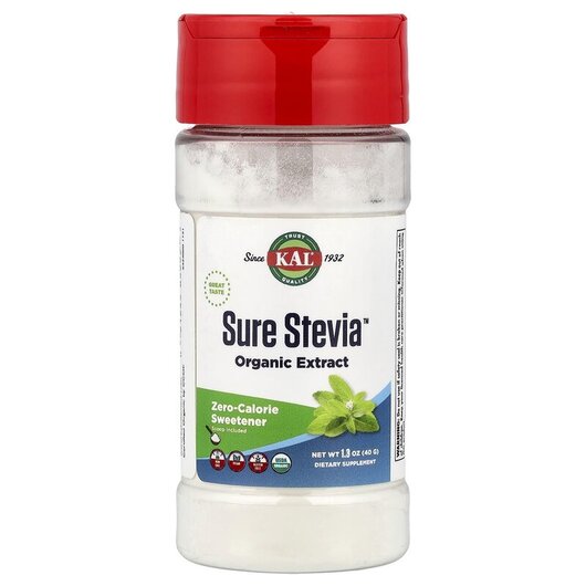 Основное фото товара Organic Sure Stevia Extract Основное фото товара KAL, Стевия, Organic Sure Stevia Extract, 40 г