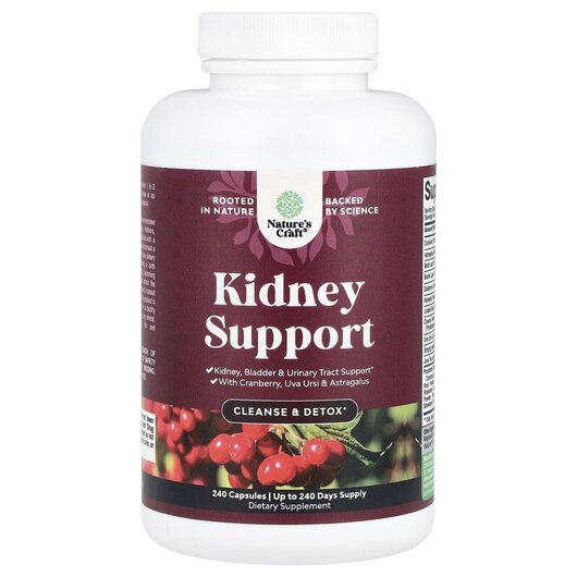 Основное фото товара Kidney Support Основное фото товара Nature's Craft, Поддержка почек, Kidney Support, 240 капсул