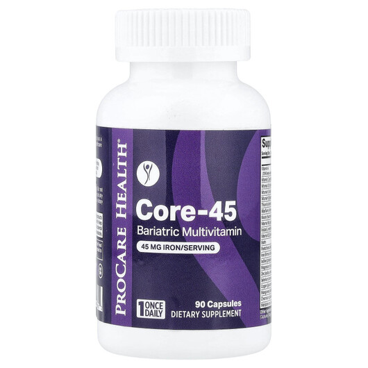 Основне фото товару Core-45 Bariatric Multivitamin, Баріатричні вітаміни, 90 капсул