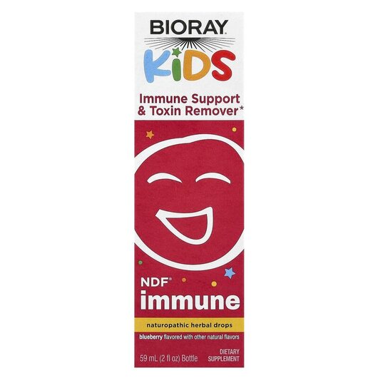Основное фото товара Kids Immune Support & Toxin Remover Blueberry Основное фото товара Bioray, Поддержка иммунитета, NDF Immune, 60 мл
