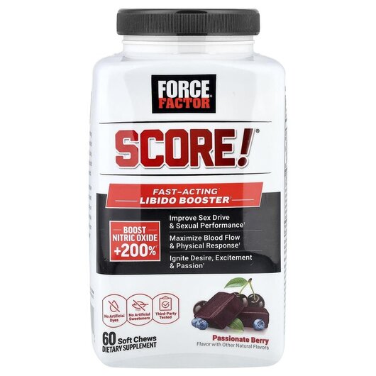 Основне фото товару Score! Fast-Acting Libido Booster Passionate Berry Основне фото товару Score! Fast-Acting Libido Booster, Підтримка Лібідо, 60 таблеток