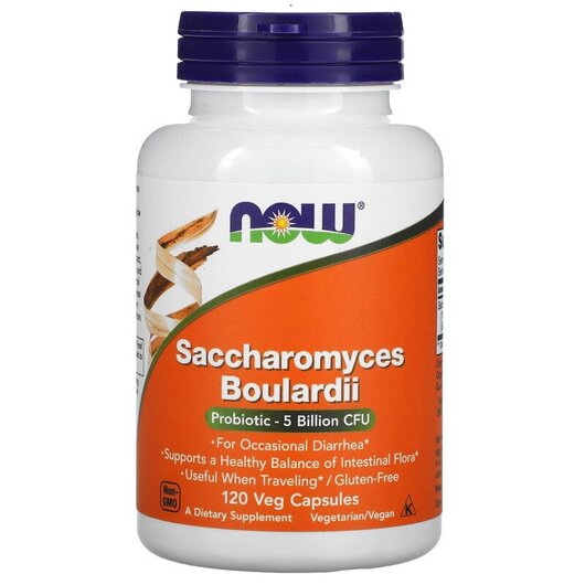 Основне фото товару Saccharomyces Boulardii 5 Billion CFU Основне фото товару NOW Foods, Saccharomyces Boulardii, Сахароміцети, 120 капсул