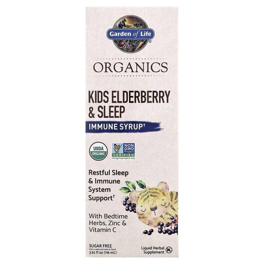 Основне фото товару Kids Elderberry & Sleep Immune Syrup, Сироп для сну, 116 мл