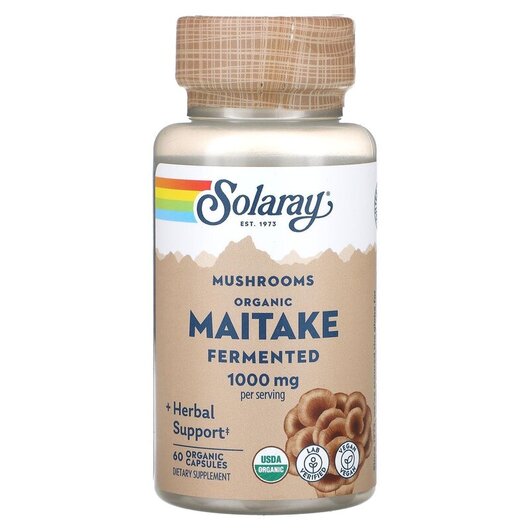 Основное фото товара Solaray, Грибы, Organic Fermented Maitake Mushrooms 1000 mg, 60 к