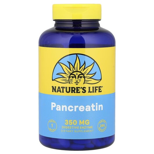 Основне фото товару Natures Life, Pancreatin 1400 mg, Панкреатин, 250 таблеток