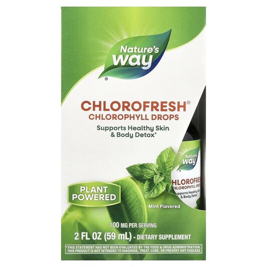 Основне фото товару Chlorofresh Chlorophyll Drops Mint Flavored Основне фото товару Chlorofresh Chlorophyll Drops Mint Flavored, Хлорофіл, 59 мл
