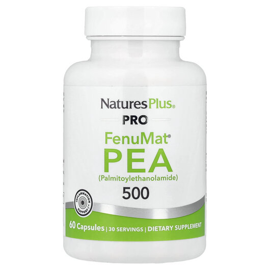 Основне фото товару Pro FenuMat PEA 500 mg Основне фото товару Natures Plus, Pro FenuMat PEA 500 mg, ПЕА, 60 капсул