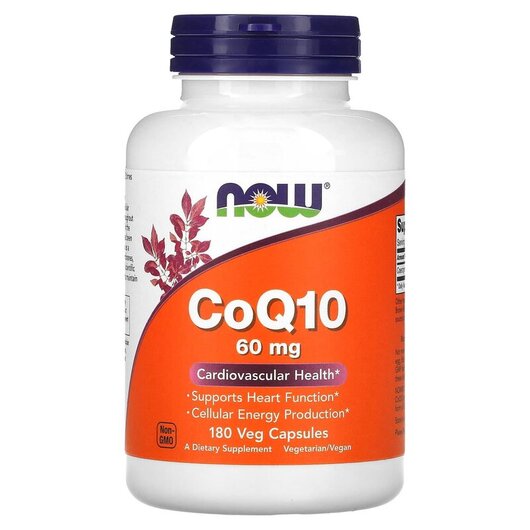 Основное фото товара NOW Foods, Убихинон 60 мг, CoQ10 60 mg, 180 капсул