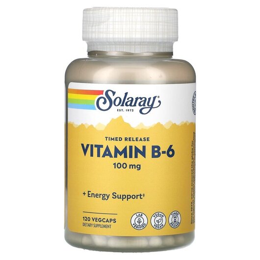 Основное фото товара Vitamin B-6 100 mg Основное фото товара Solaray, Витамин B, Vitamin B-6 100 mg, 120 капсул