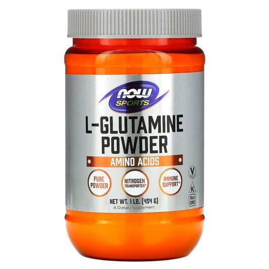 Основне фото товару Sports L-Glutamine Powder Основне фото товару NOW Foods, L-Glutamine Powder, L-Глутамін у Порошку, 454 г