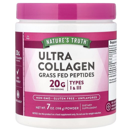 Основне фото товару Nature's Truth, Ultra Collagen Powder, Колаген, 198 г