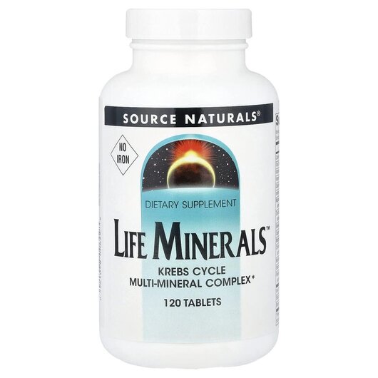 Основне фото товару Source Naturals, Life Minerals No Iron 120, Залізо, 120 таблеток
