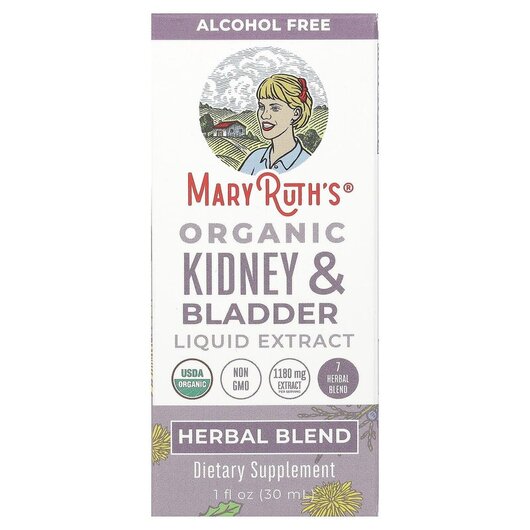Основне фото товару Organic Kidney & Bladder Liquid Extract Alcohol Free Основне фото товару Organic Kidney & Bladder Liquid Extract, Підтримка нирок, 30