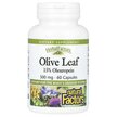 Фото товару Natural Factors, Olive Leaf 500 mg, Оливкове листя, 60 капсул