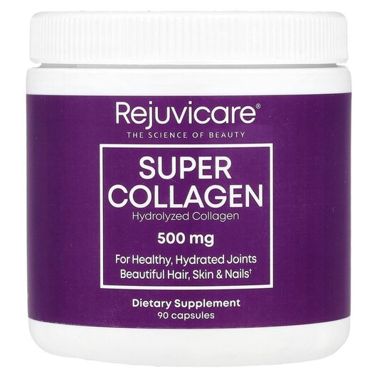 Основне фото товару Rejuvicare, Super Collagen, Супер колаген 500 мг, 90 капсул