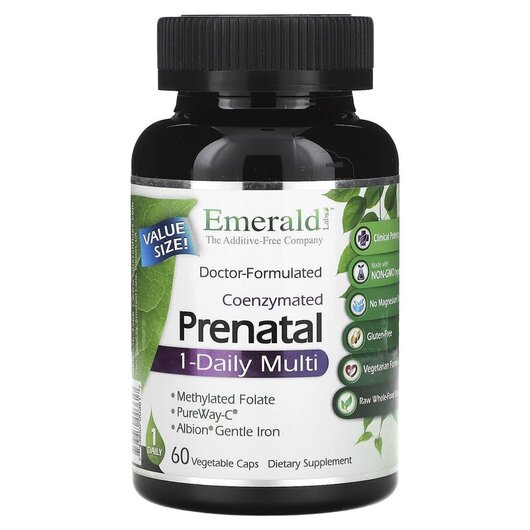 Основне фото товару CoEnzymated Prenatal 1-Daily Multi Основне фото товару Emerald, CoEnzymated Prenatal 1-Daily Multi, Коензим CoQ10, 60 ка