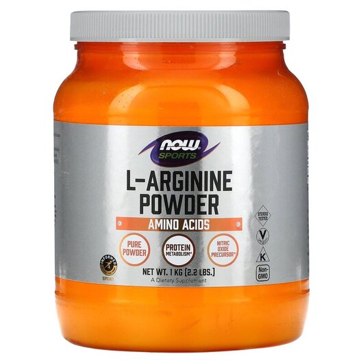 Основное фото товара Sports L-Arginine Powder Основное фото товара NOW Foods, L-Аргинин Порошок, L-Arginine Powder, 1 кг