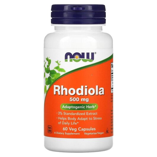 Основное фото товара NOW Foods, Родиола 500 мг, Rhodiola 500 mg, 60 капсул